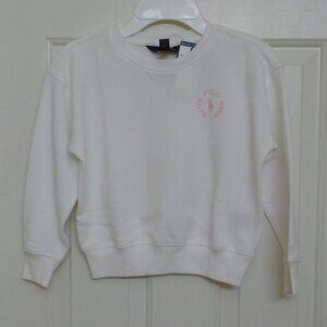 NWT Polo Ralph Lauren White Sweatshirt Pink Polo Logo sz 5